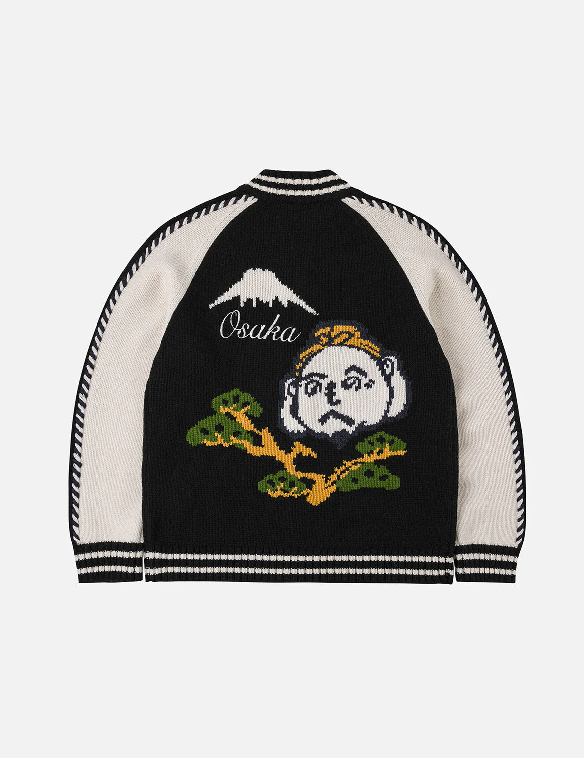 Henohenomohe Godhead Intarsia Knit Relax Fit Cardigan - Image 6