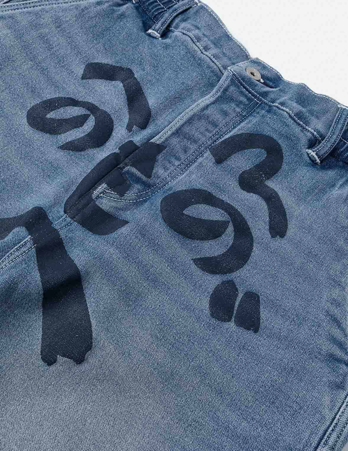 Henohenomohe Godhead Print Loose Fit Denim Joggers - Image 7