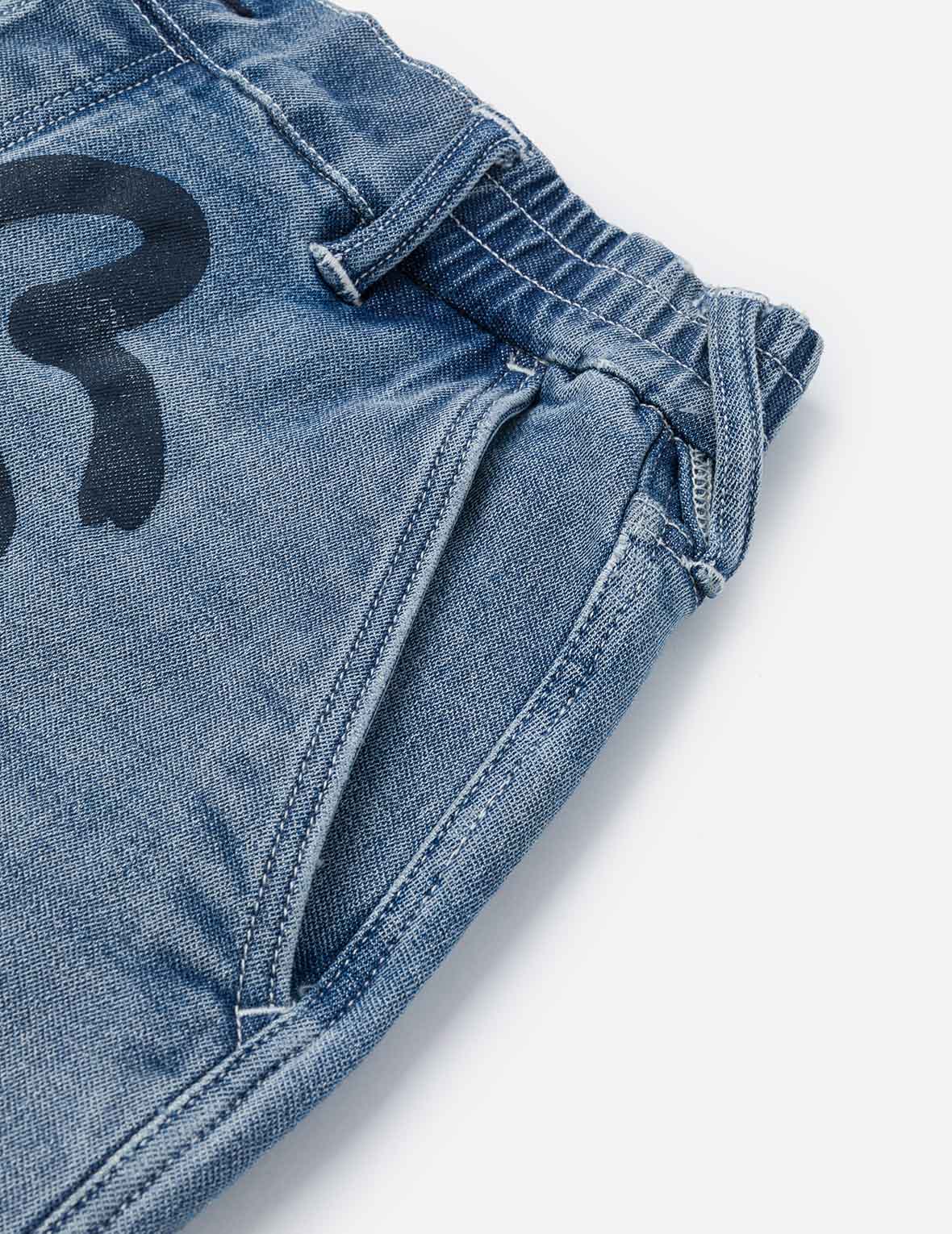 Henohenomohe Godhead Print Loose Fit Denim Joggers - Image 9