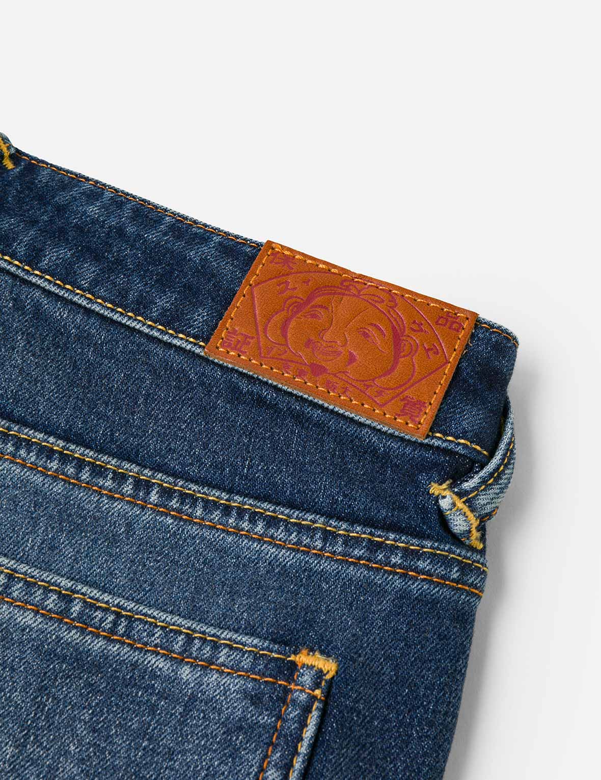 Hollow Fuzzy Cat and Seagull Embroidery Relax Fit Jeans - Image 11
