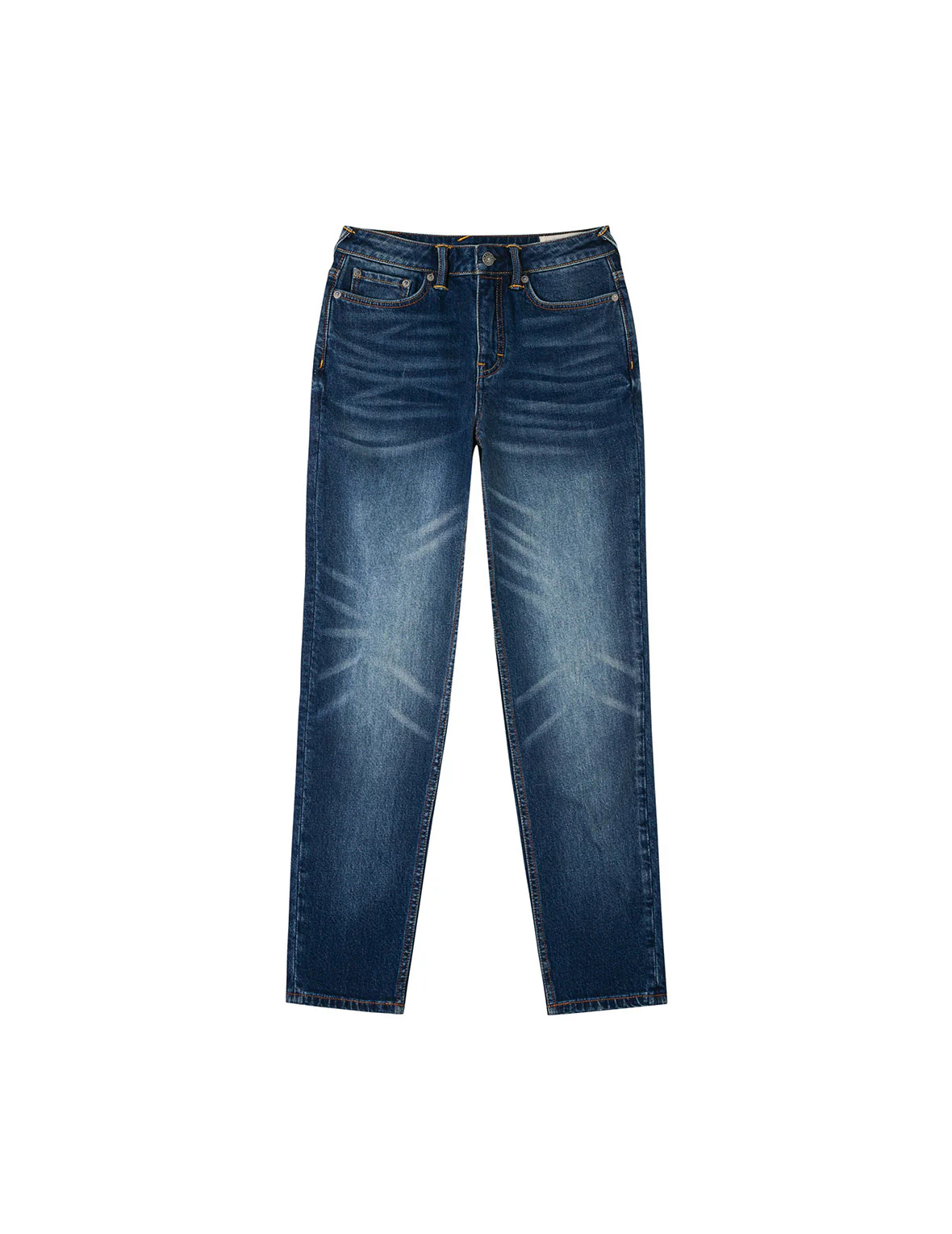 Hollow Fuzzy Cat and Seagull Embroidery Relax Fit Jeans - Image 2