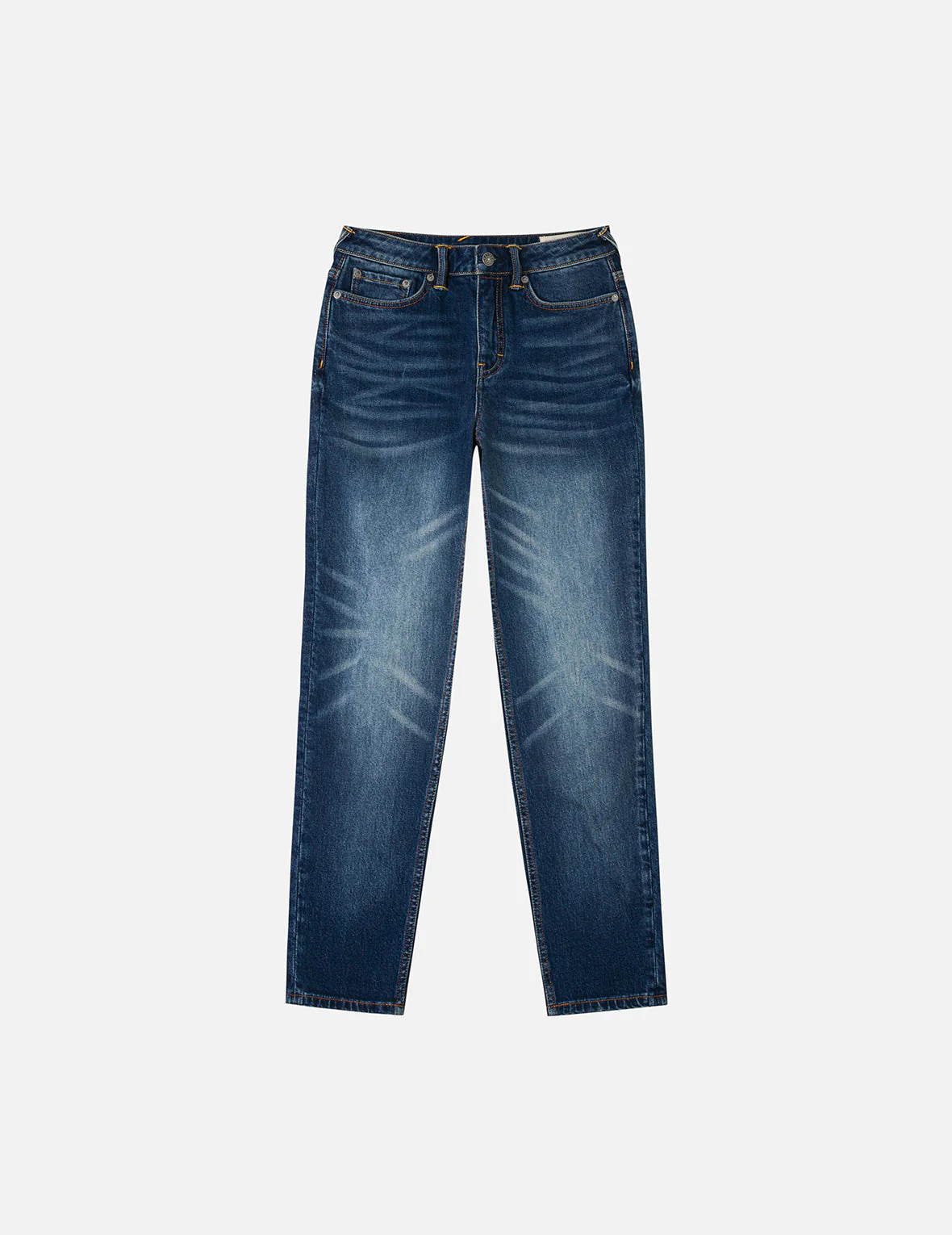 Hollow Fuzzy Cat and Seagull Embroidery Relax Fit Jeans - Image 4