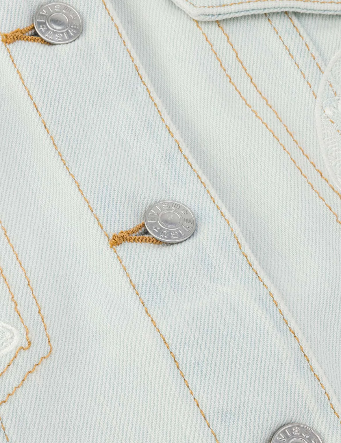 Hummingbird and Magnolia Embroidery Loose Fit Quilted Denim Jacket - Image 8