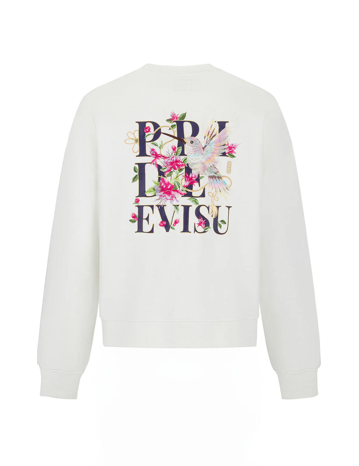 Hummingbird and Magnolia Embroidery Oversized Sweatshirt - Image 10