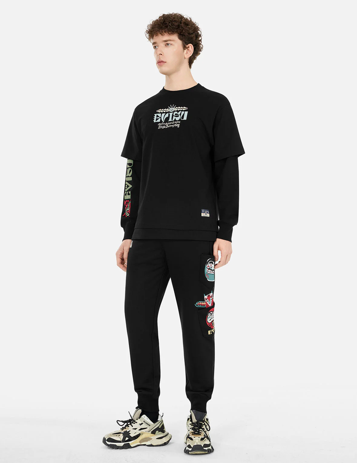 Indian Totem Daruma PrintRegular Fit Sweatpants - Image 3