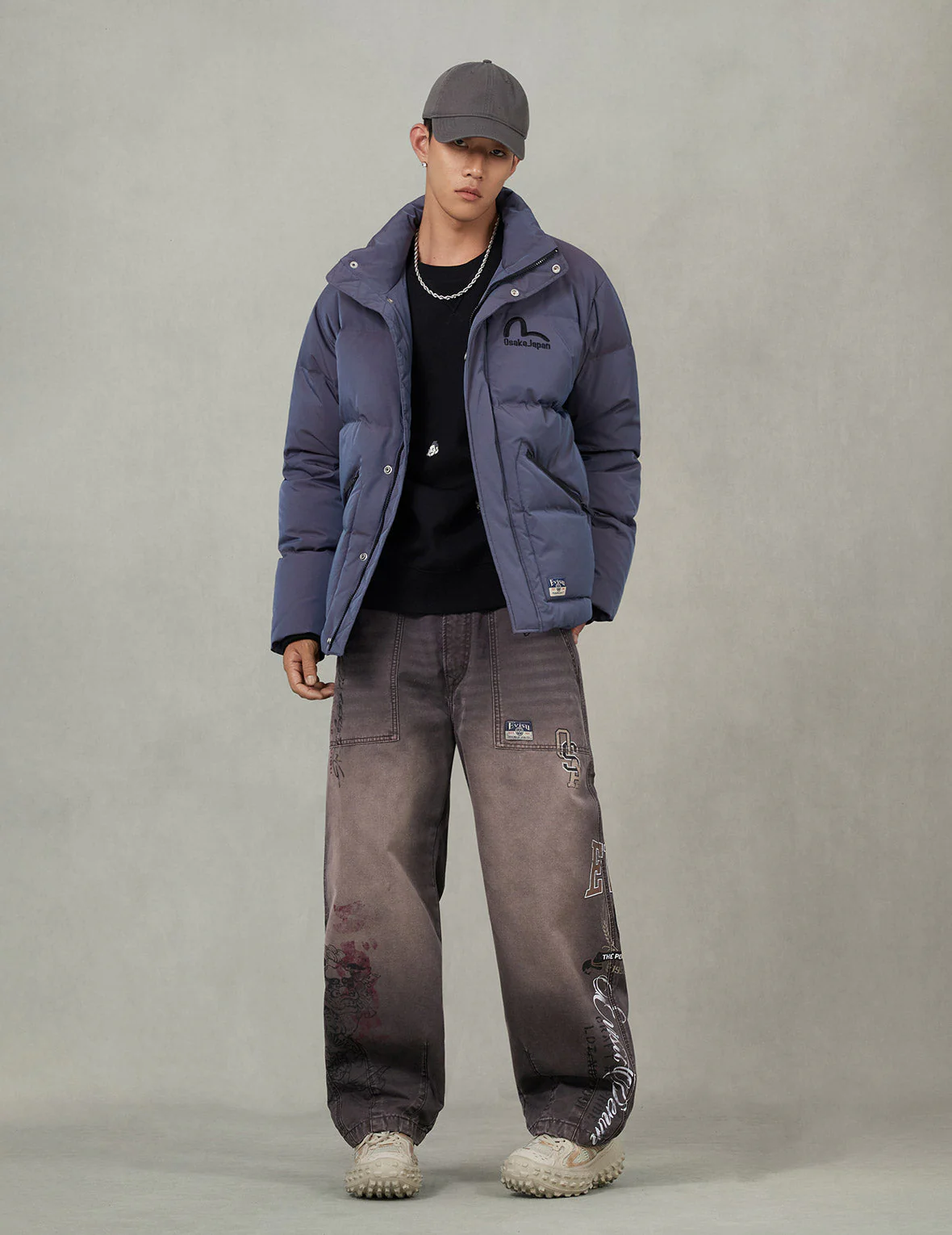 Inserted Daicock Embroidery Regular Fit Down Jacket - Image 9