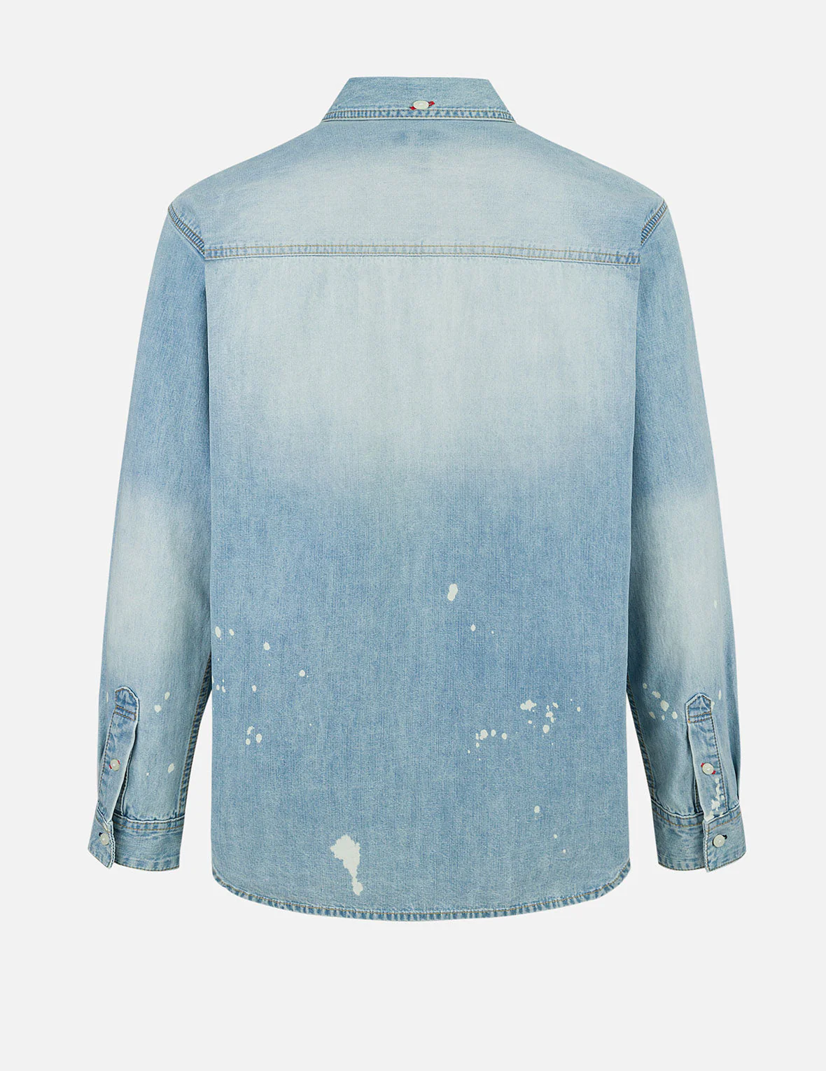 Inserted Seagull Embroidery Relax Fit Denim Shirt - Image 2