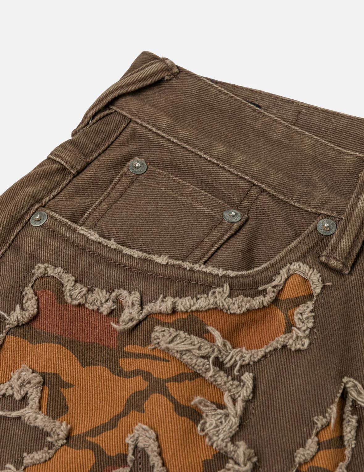 Ishigaki Camouflage Patchwork Denim Shorts - Image 6