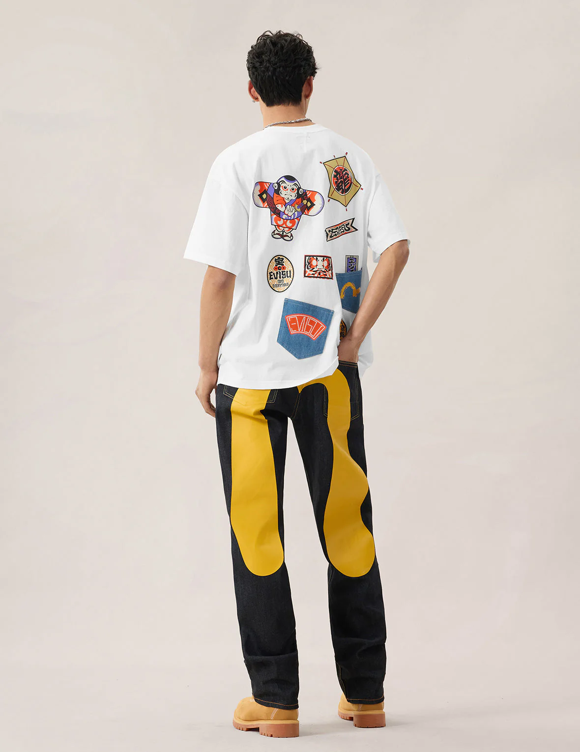 Japanese Kite Denim Patch Pocket T-shirt - Image 12