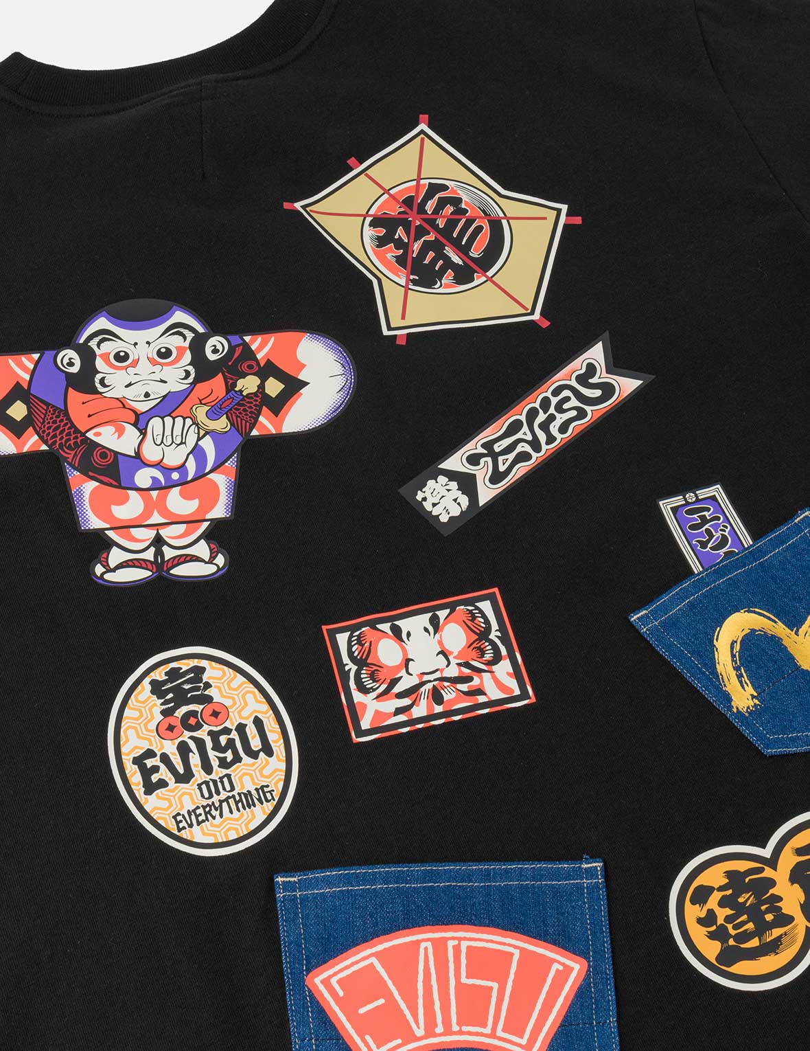 Japanese Kite Denim Patch Pocket T-shirt - Image 13