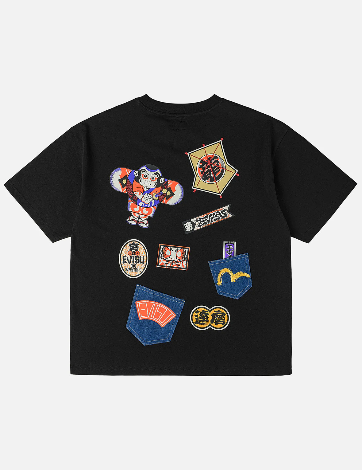 Japanese Kite Denim Patch Pocket T-shirt - Image 5