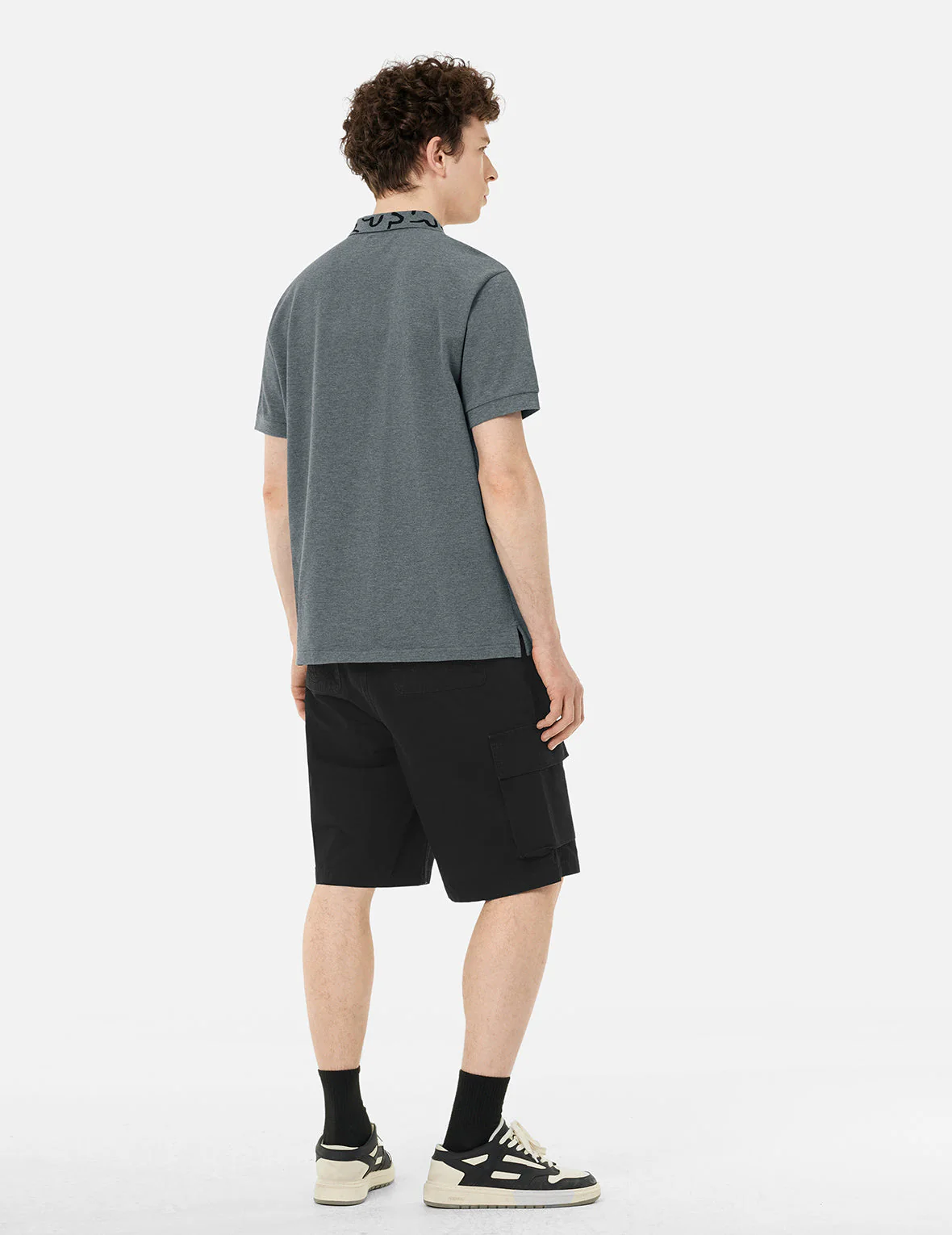 Kamon and "91" Appliqué Embroidery Regular Fit Cargo Shorts - Image 8