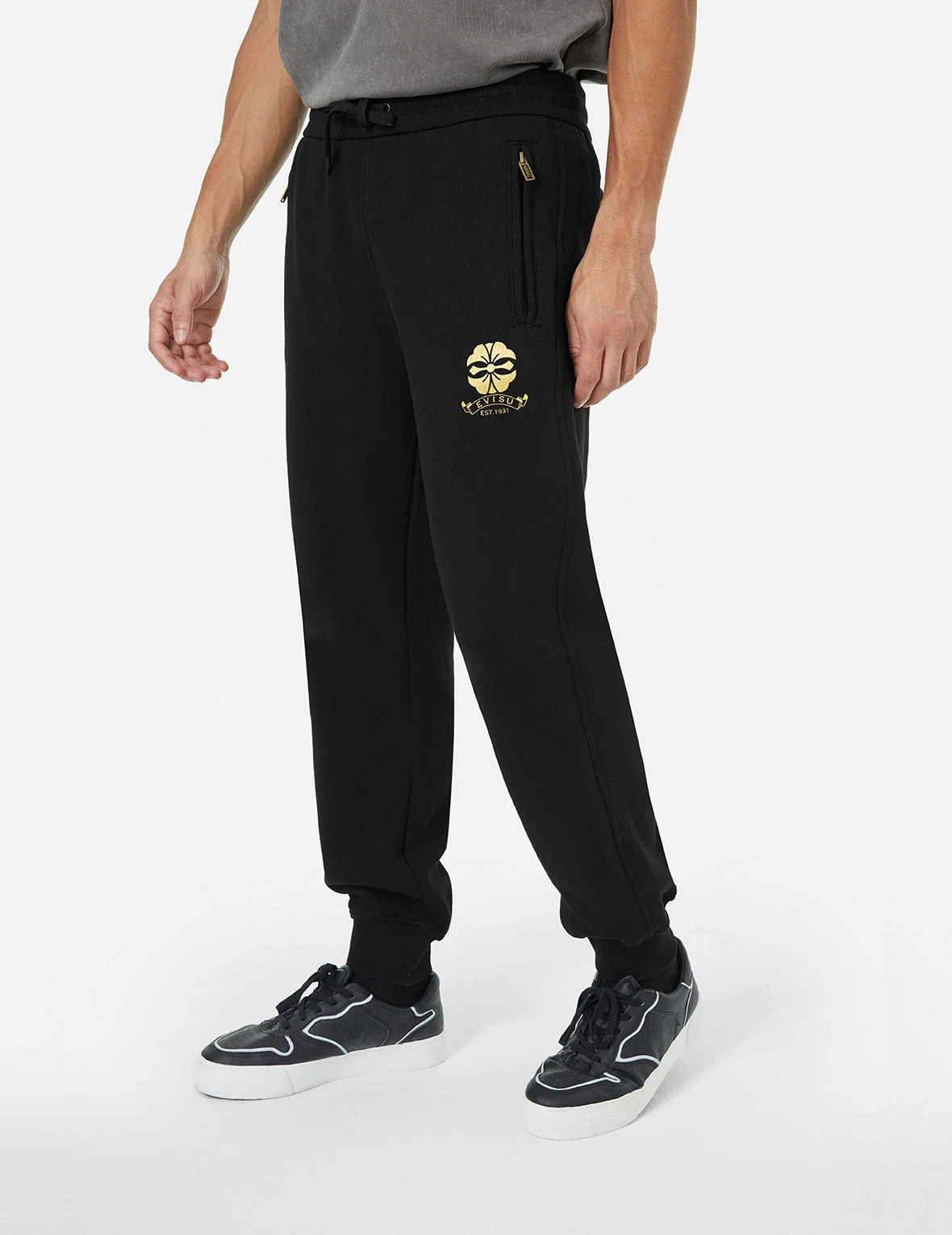 Kamon and Evisu Foil Print Straight Fit Sweatpants - Image 5