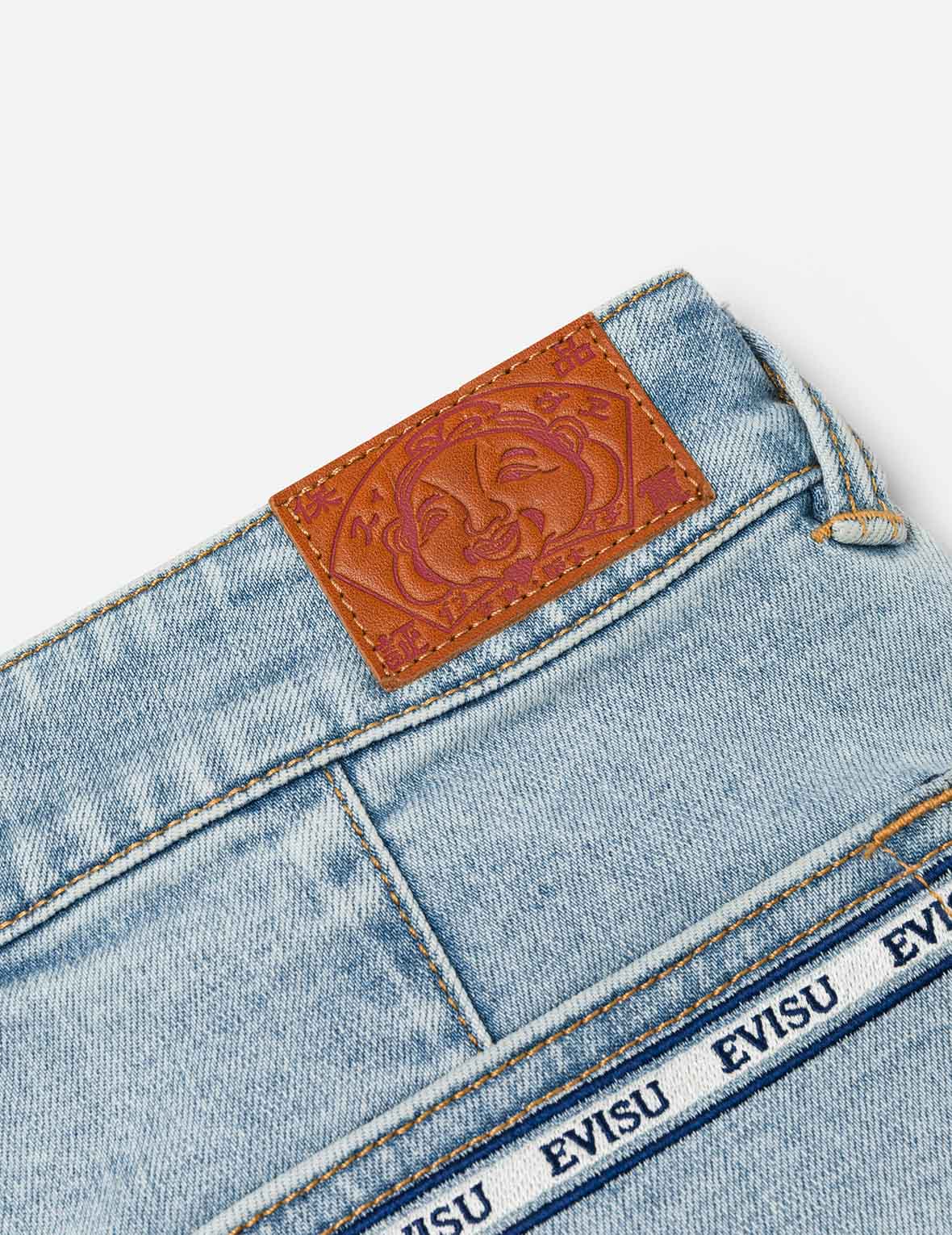 Kamon and Logo Embroidery Regular Fit Denim Skorts - Image 7