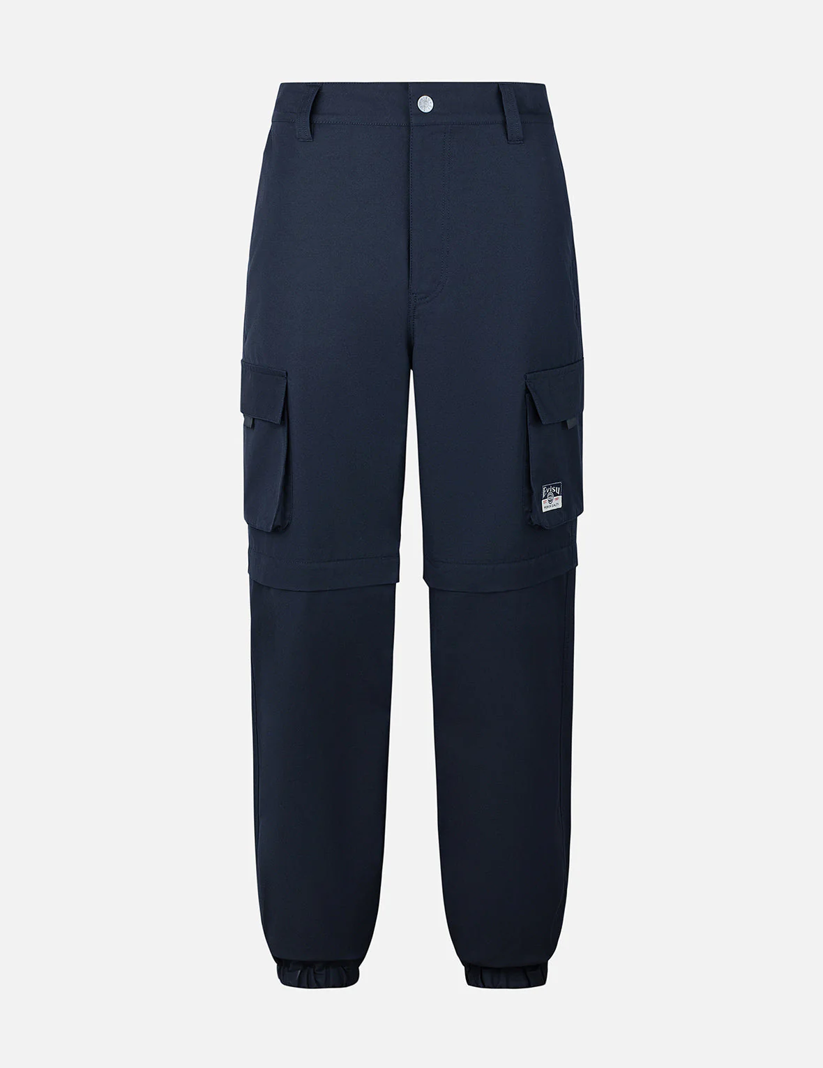 Kamon and Logo Prints Detachable Leg Panel Fashion Fit  Woven Cargo Jogger - Image 3
