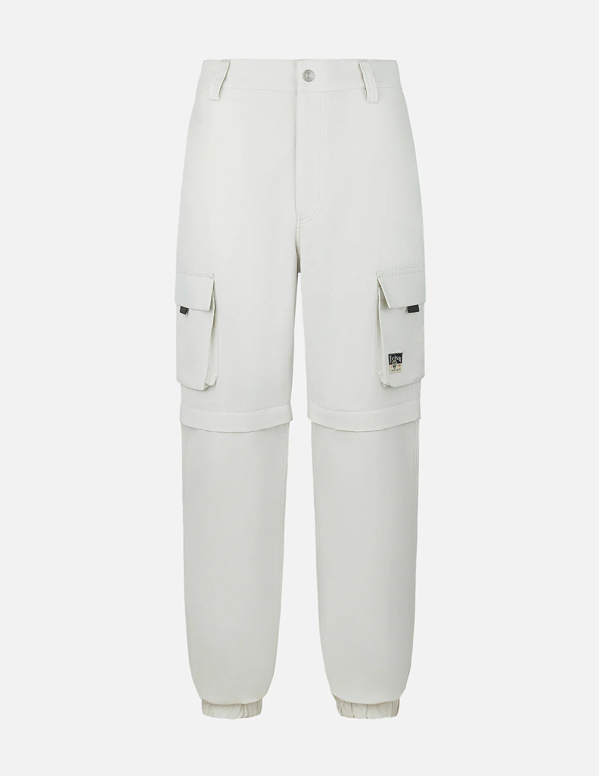 Kamon and Logo Prints Detachable Leg Panel Fashion Fit  Woven Cargo Jogger - Image 4