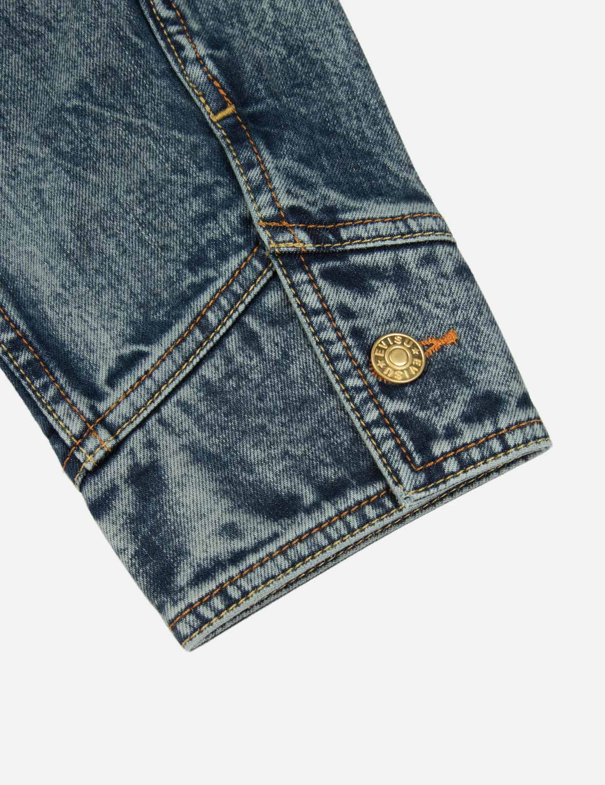 Kamon and Seagull Brocade Appliqué with Carp Embrodiery Relax Fit Denim Jacket - Image 12