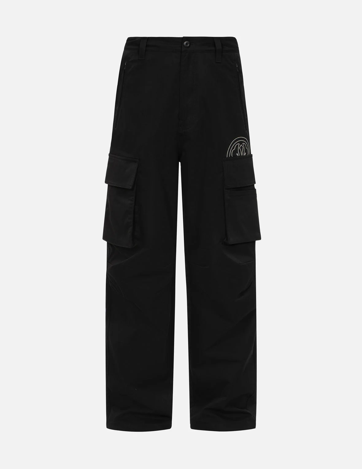 Kamon and Seagull Embroidery Loose Fit Cargo Pants - Image 2