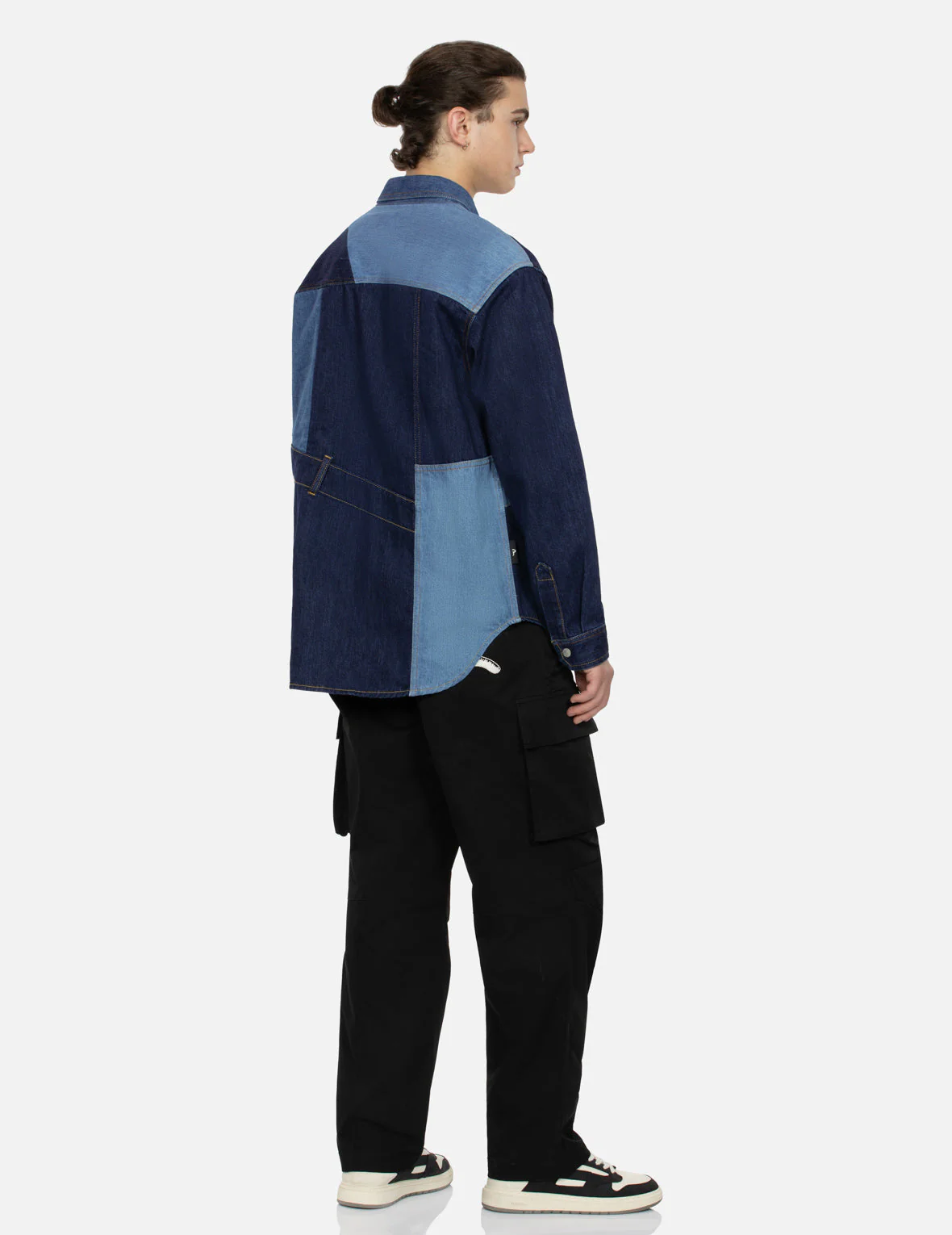 Kamon and Seagull Embroidery Loose Fit Cargo Pants - Image 8