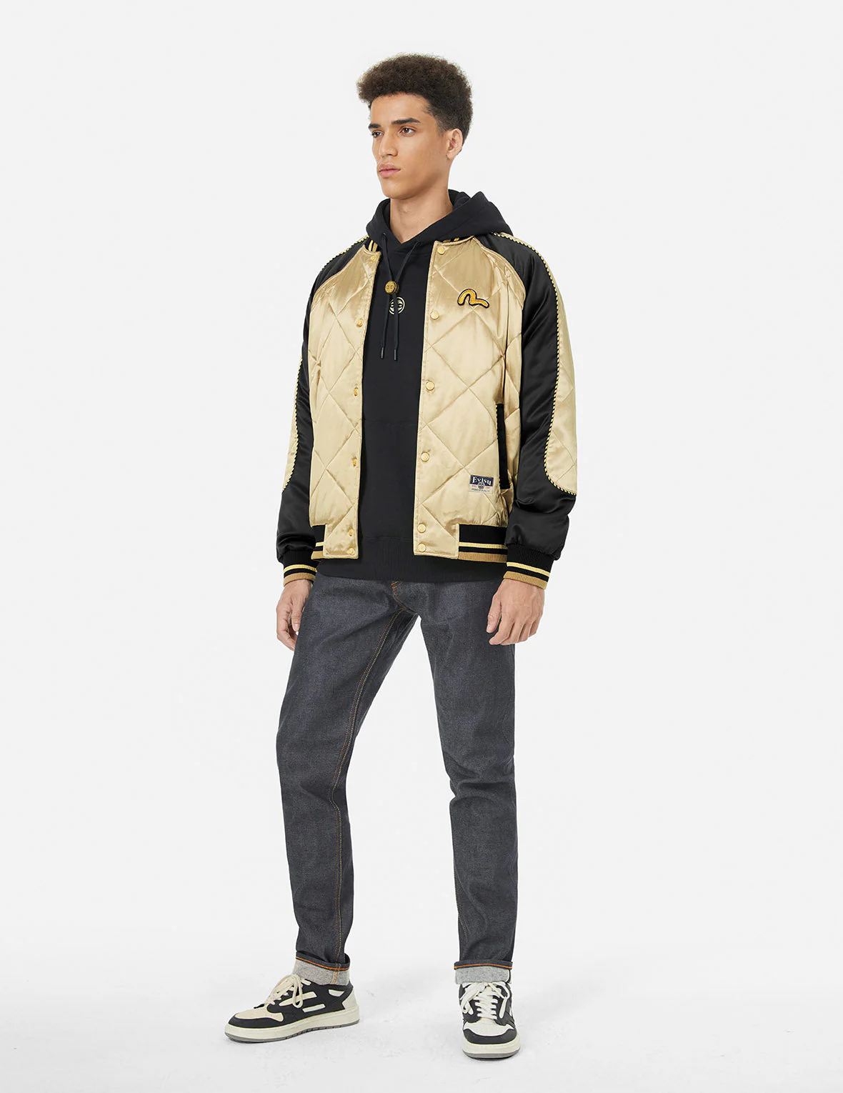 Kamon Beading Embroidery　Relax Fit Padded Souvenir Jacket - Image 4