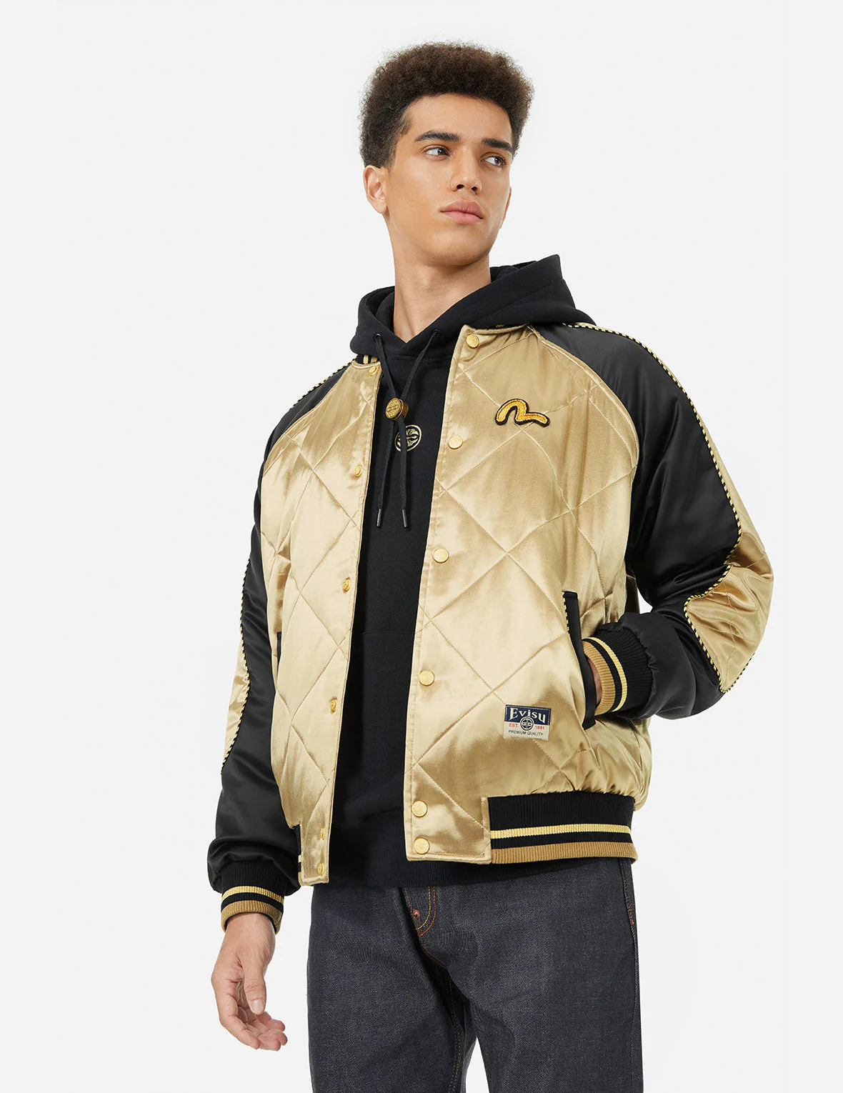 Kamon Beading Embroidery　Relax Fit Padded Souvenir Jacket - Image 6