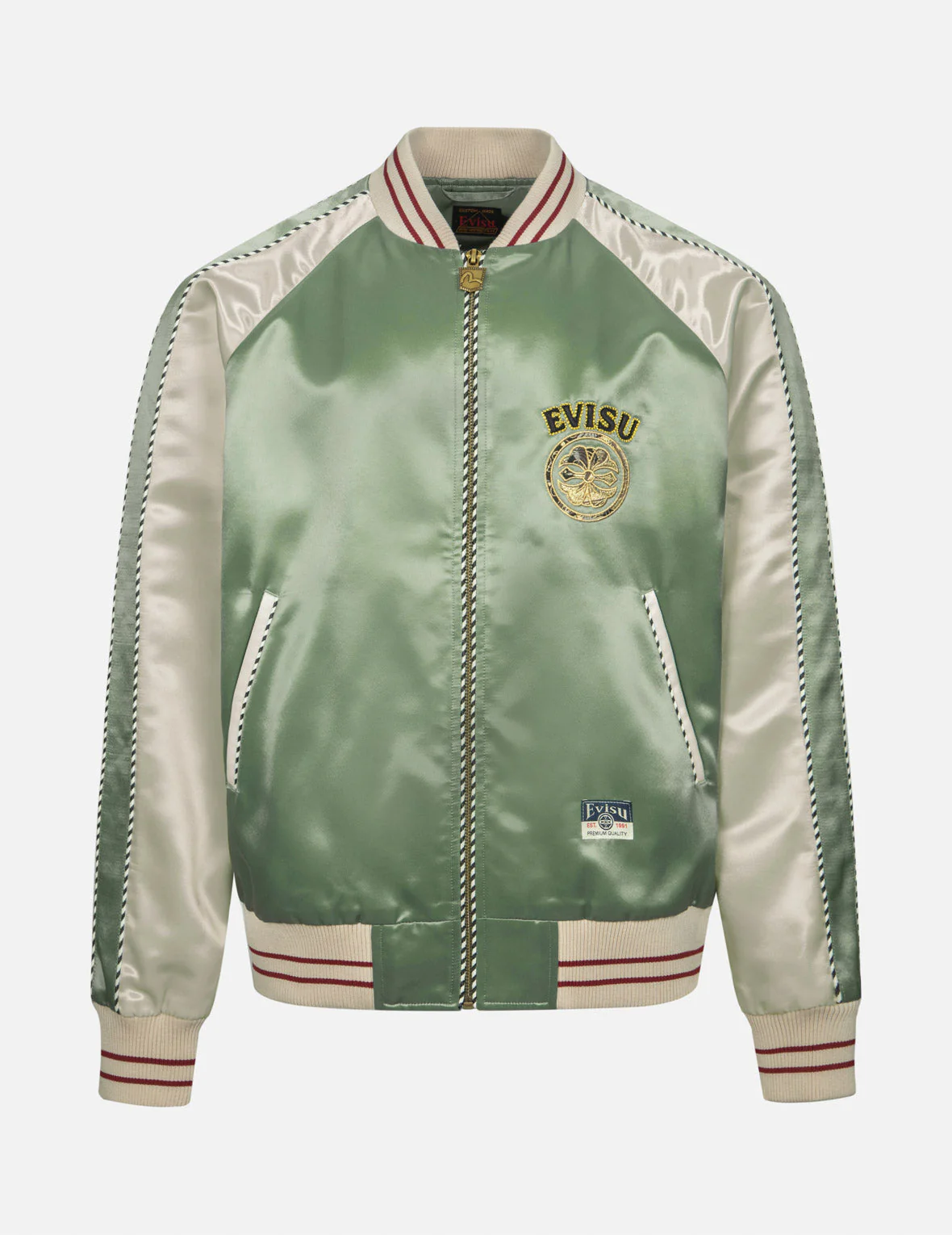 Kamon Brocade Appliqué and Carp Embrodiery Relax Fit Souvenir Jacket - Image 2