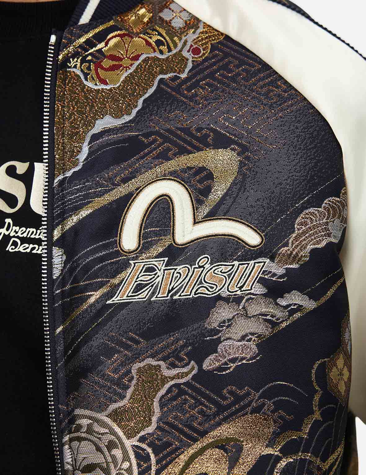 Kamon Brocade Appliqué Regular Fit Souvenior Jacket - Image 7