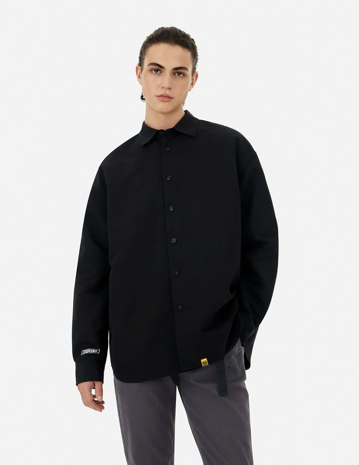 Kamon Embossed with Logo Print Regular Fit Shirt - Image 4