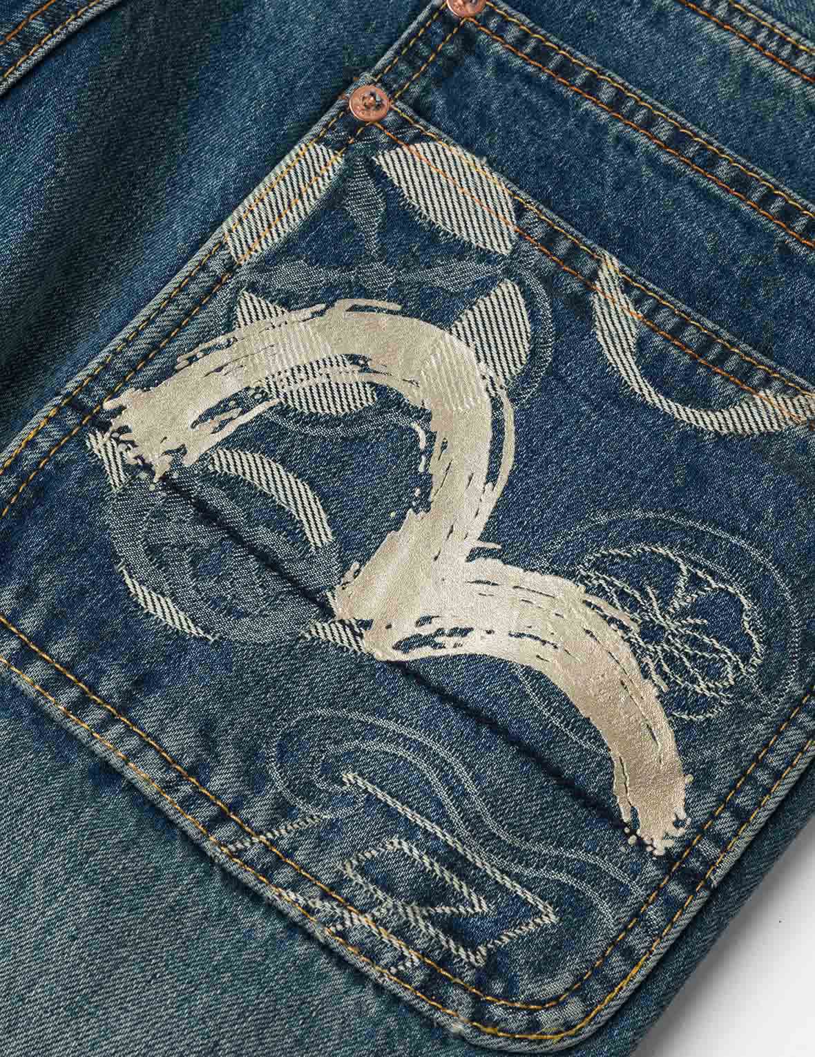 Kamon Jacquard Pockets 3D Fit Jeans - Image 7