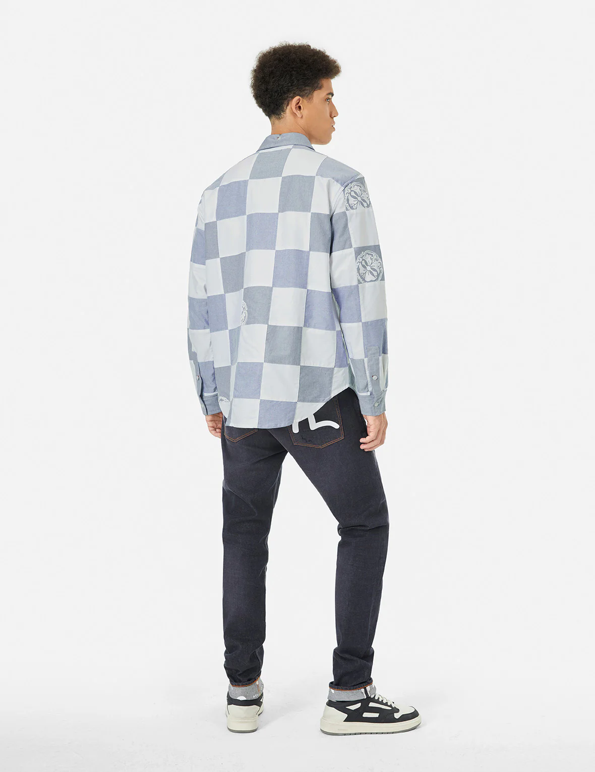 Kamon Print and Seagull Embroidery Relax Fit Shirt - Image 2