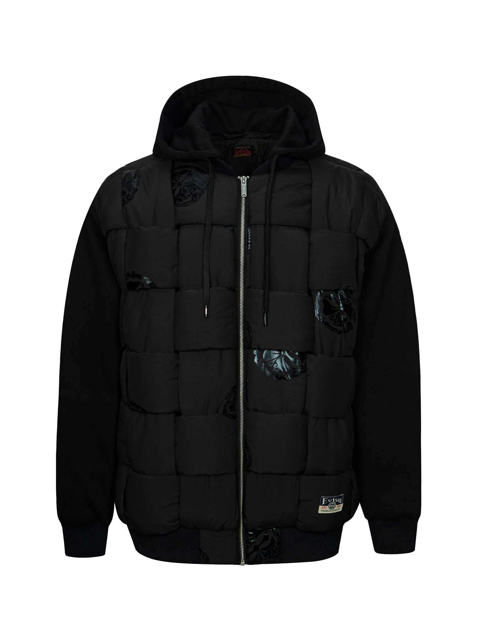Kamon Print Loose Fit Padded Bomber Jacket - Image 15
