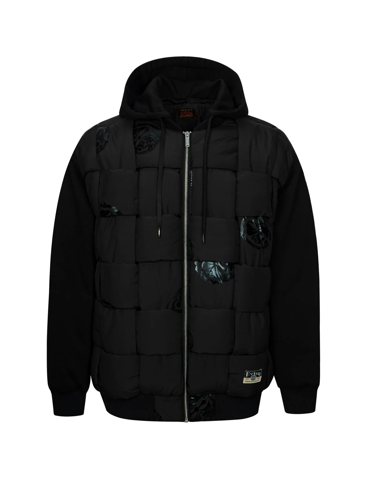 Kamon Print Loose Fit Padded Bomber Jacket - Image 5