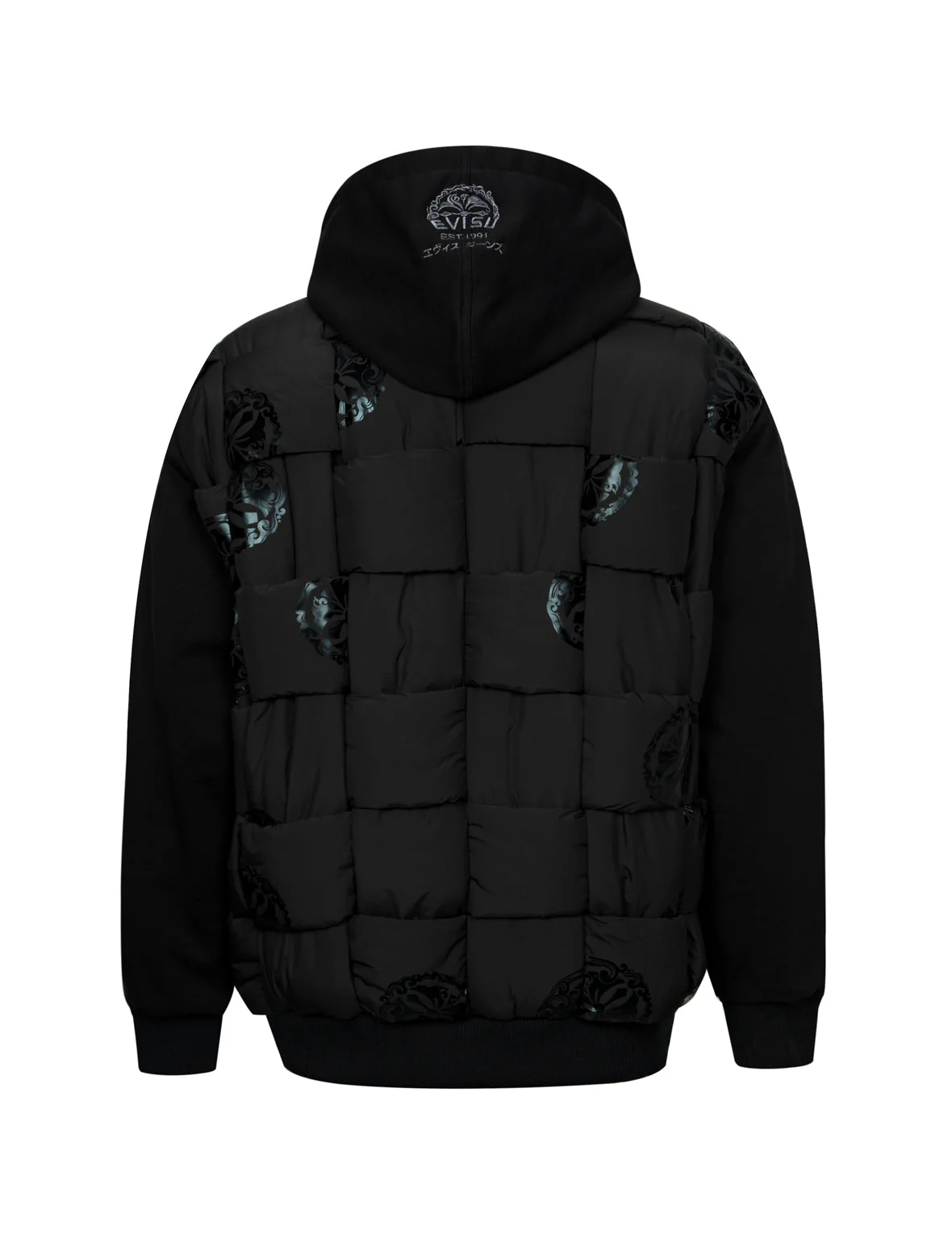 Kamon Print Loose Fit Padded Bomber Jacket - Image 6