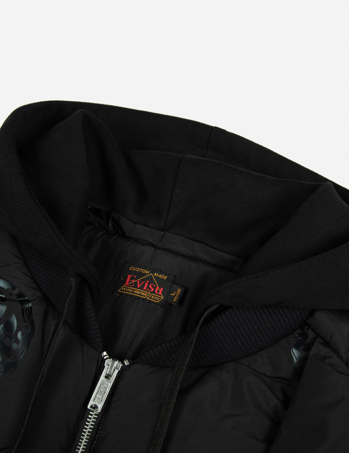 Kamon Print Loose Fit Padded Bomber Jacket - Image 7