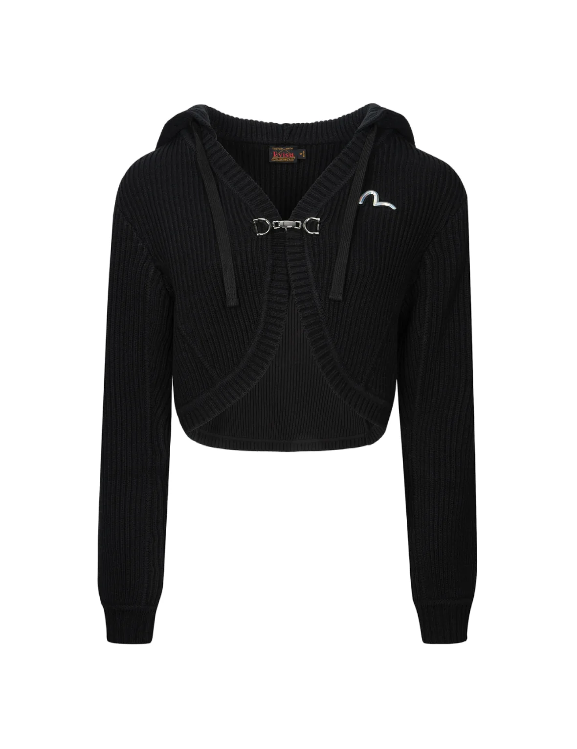 Laser Seagull Print Hooded Fashion Fit Cropped Cardigan - Image 16