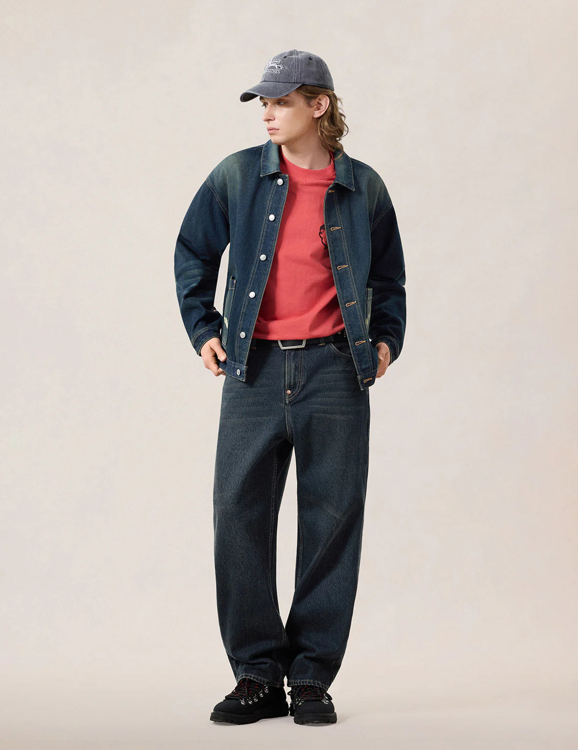 Layered Pocket Denim Worker Jacket - Image 5