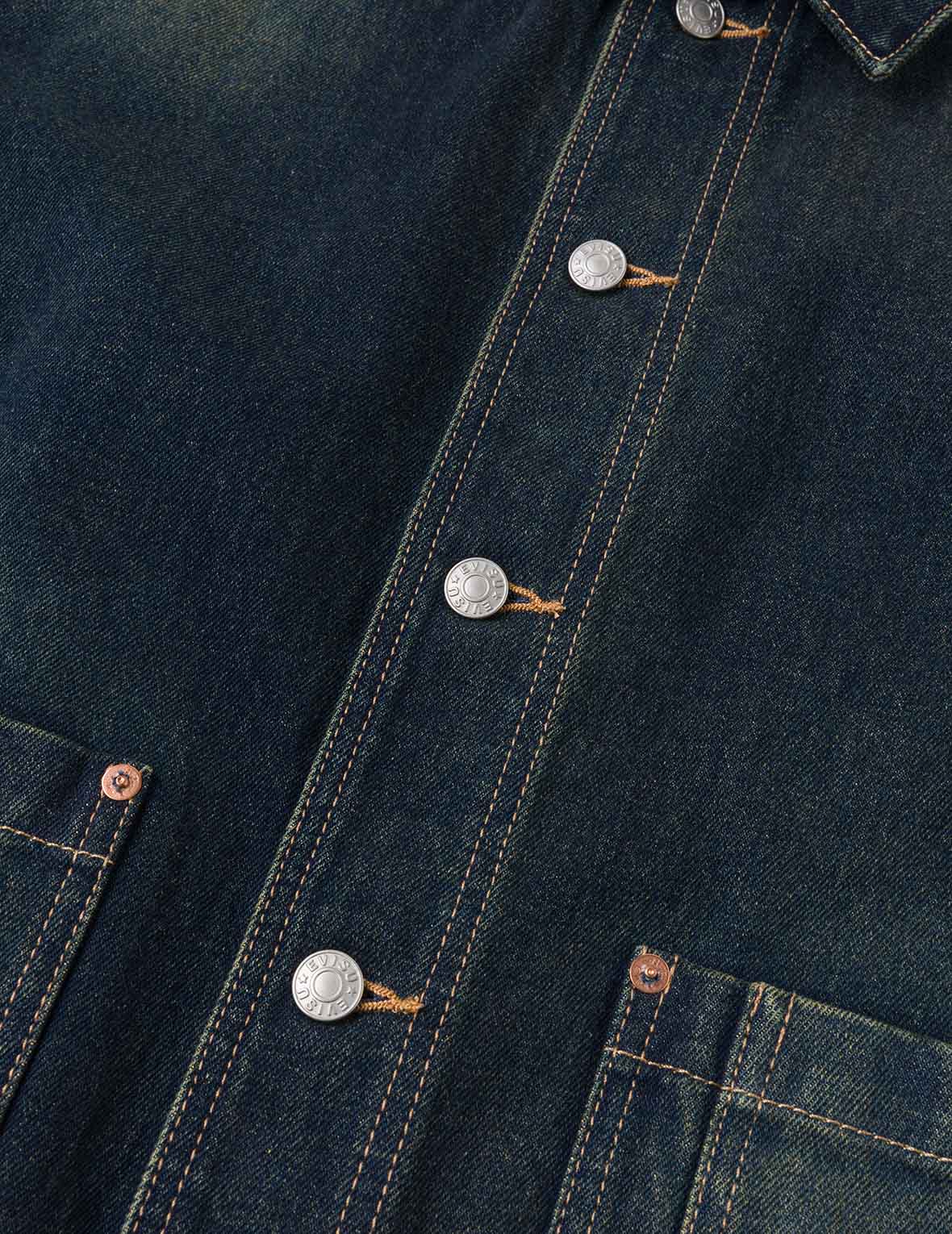 Layered Pocket Denim Worker Jacket - Image 9