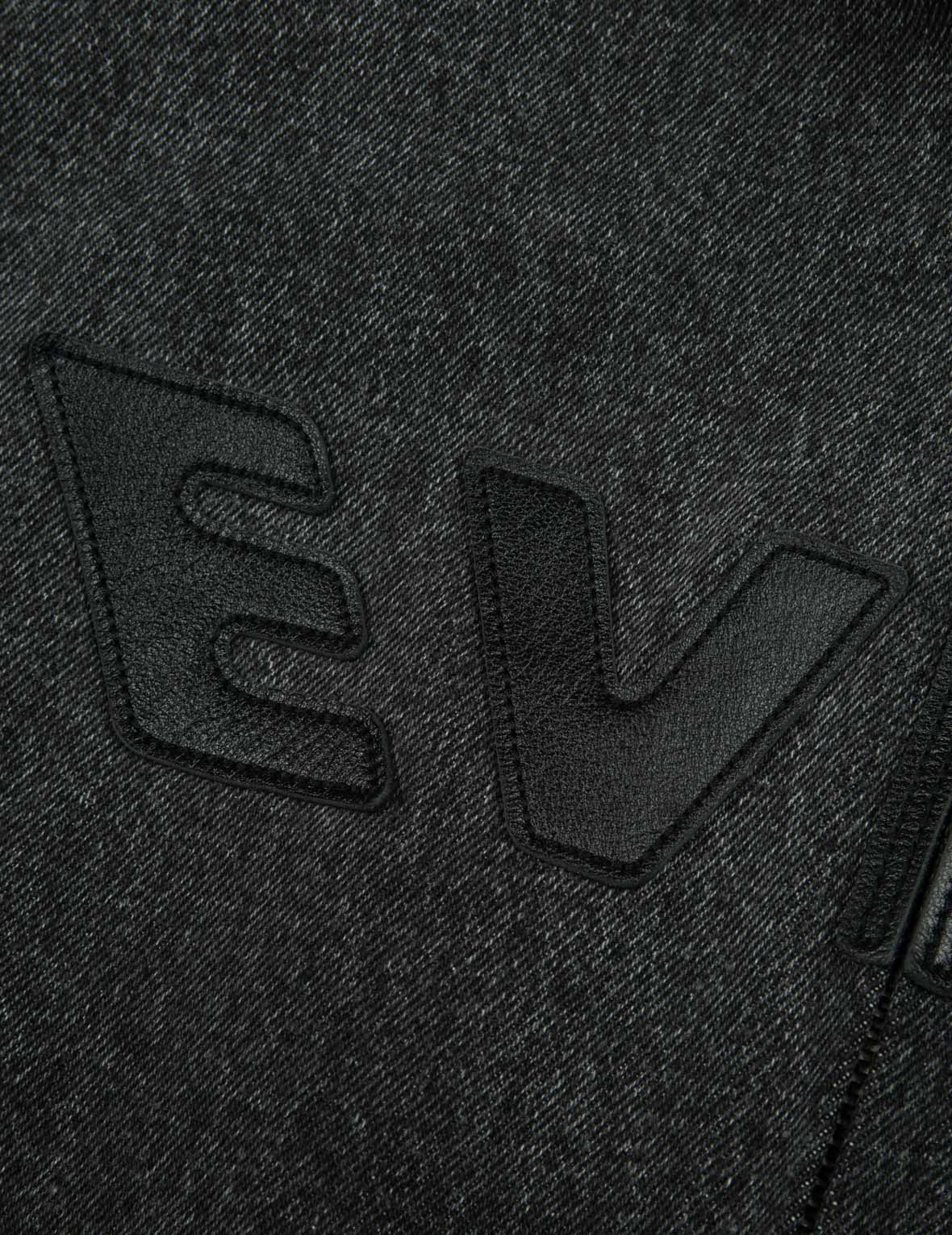 Leather Logo and Seagull Appliqué Regular Fit Denim Moto Jacket - Image 19