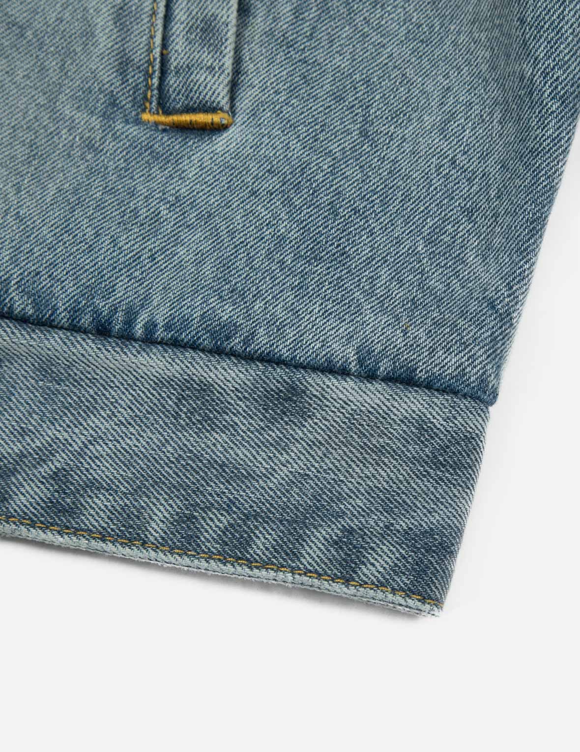 Leather Logo and Seagull Appliqué Regular Fit Denim Moto Jacket - Image 24