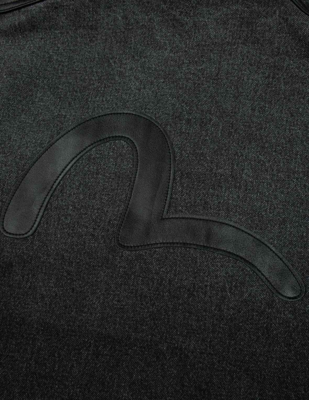 Leather Logo and Seagull Appliqué Regular Fit Denim Moto Jacket - Image 25