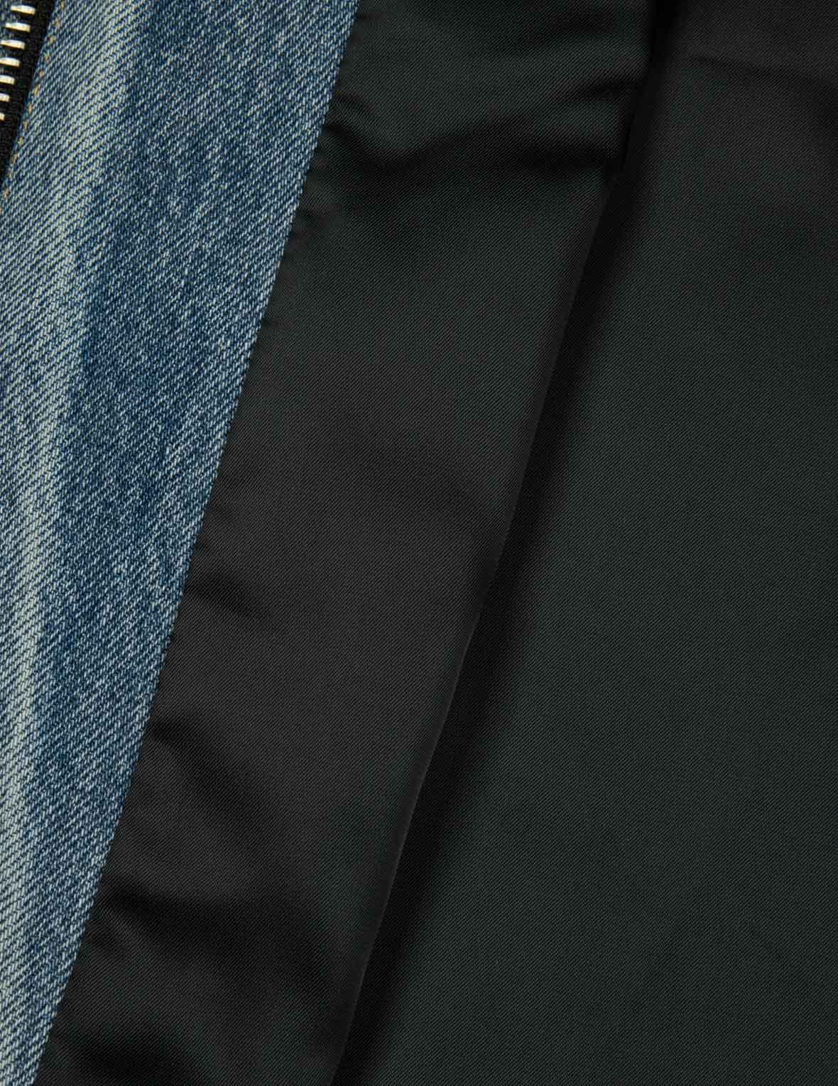 Leather Logo and Seagull Appliqué Regular Fit Denim Moto Jacket - Image 28