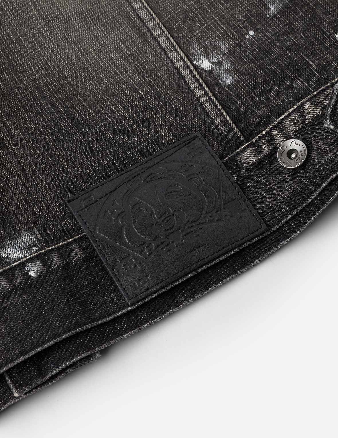Leather Seagull Appliqué Relax Fit Denim Jacket - Image 11