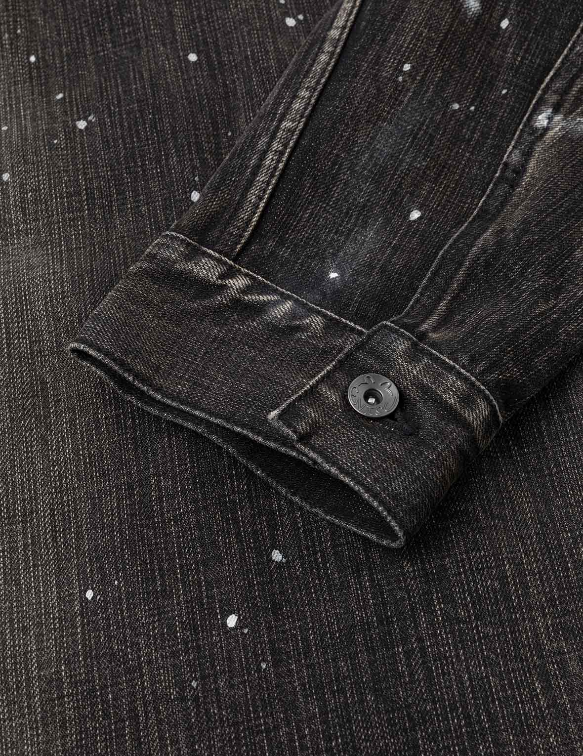 Leather Seagull Appliqué Relax Fit Denim Jacket - Image 14