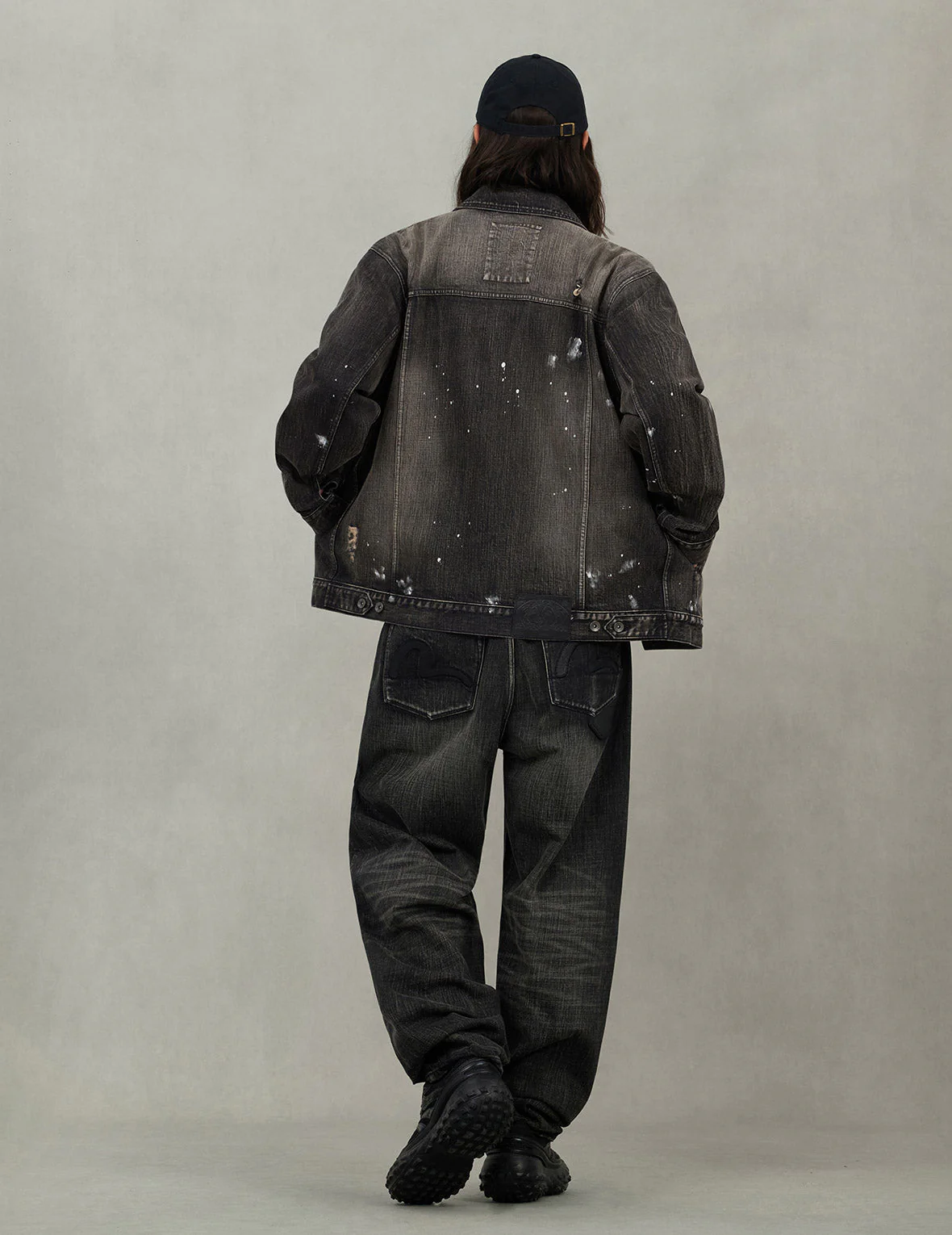 Leather Seagull Appliqué Relax Fit Denim Jacket - Image 6