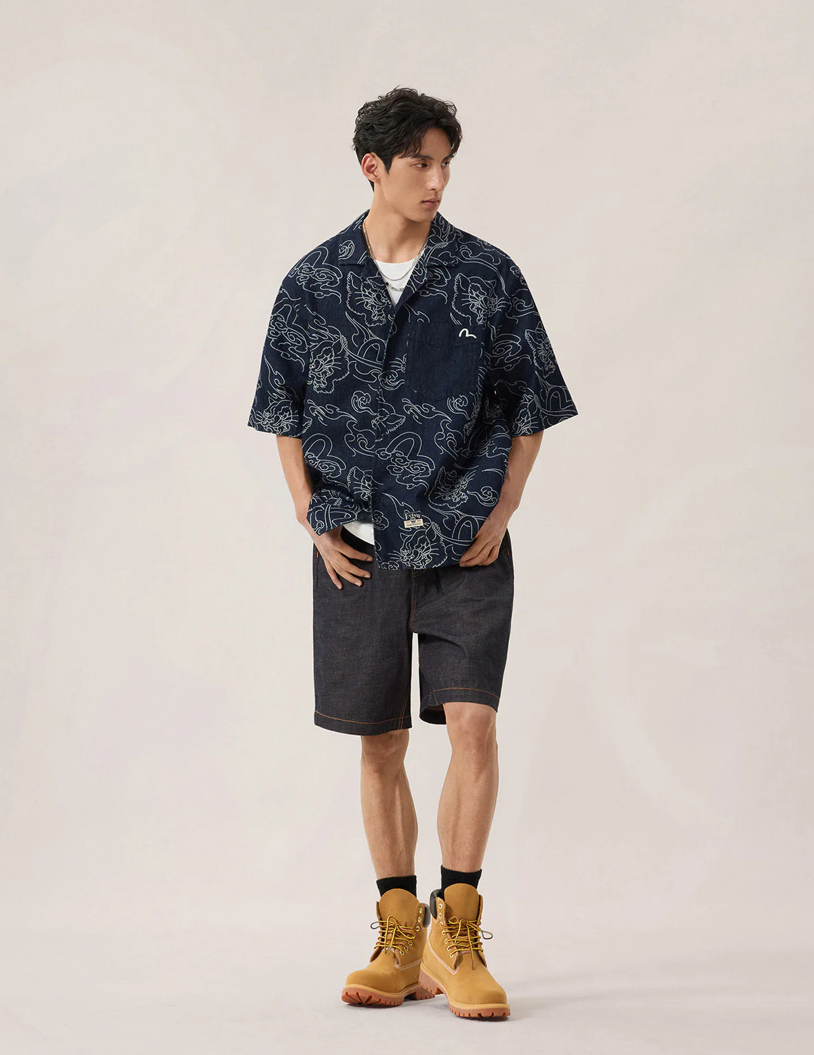 Leopard Pocket Embroidery Denim Shorts - Image 5
