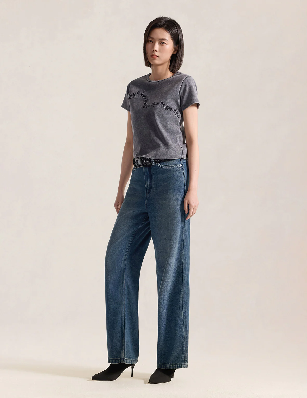 Light Blue Washed Daicock Print Jeans - Image 5