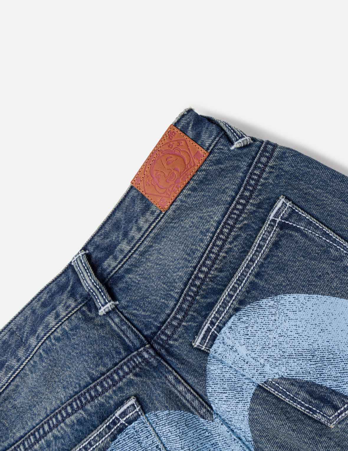Light Blue Washed Daicock Print Jeans - Image 7