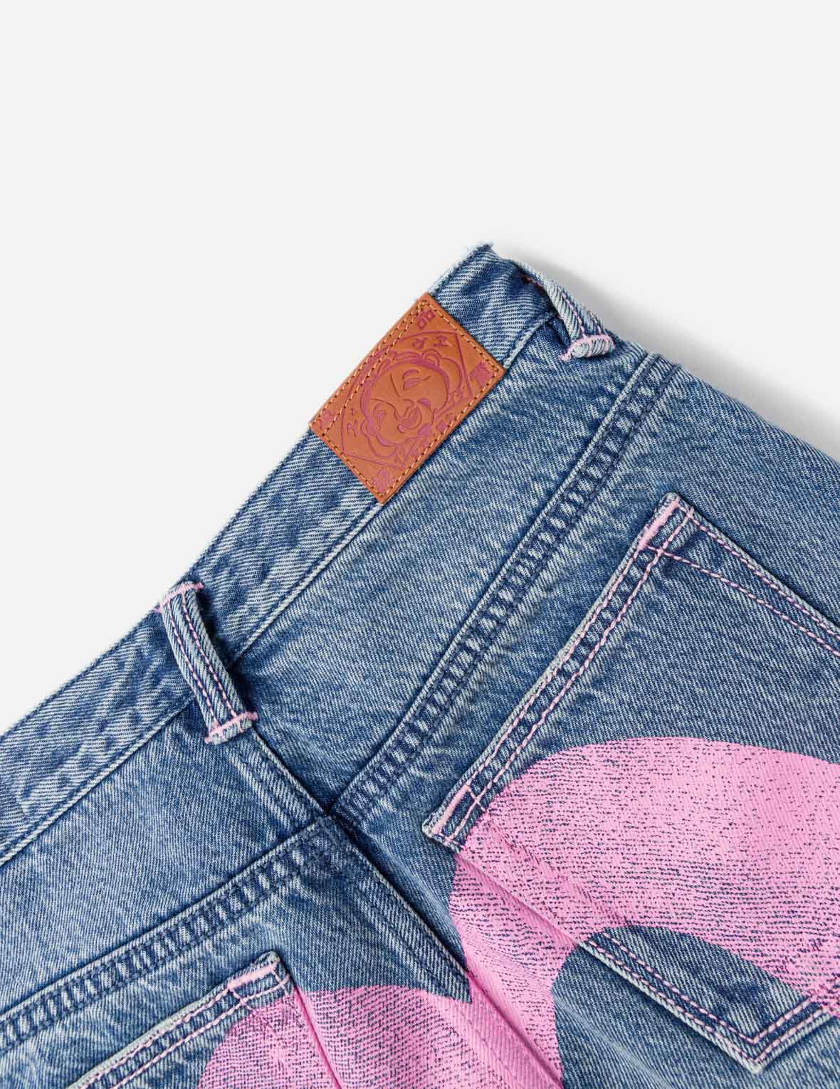 Light Pink Washed Daicock Print Jeans - Image 7