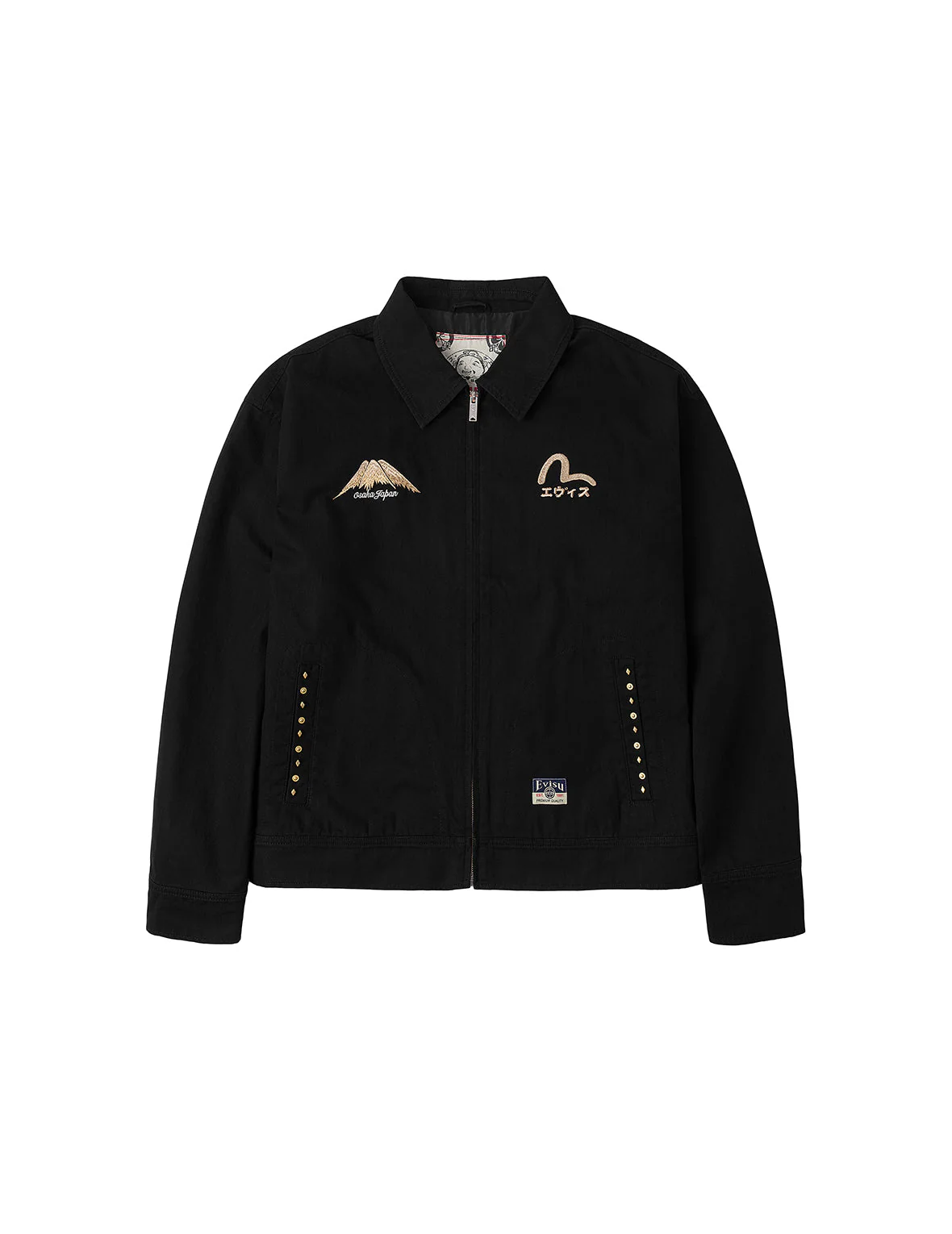Lion Dance and Mountain Embroidery Regular Fit Worker Jacket - Image 4