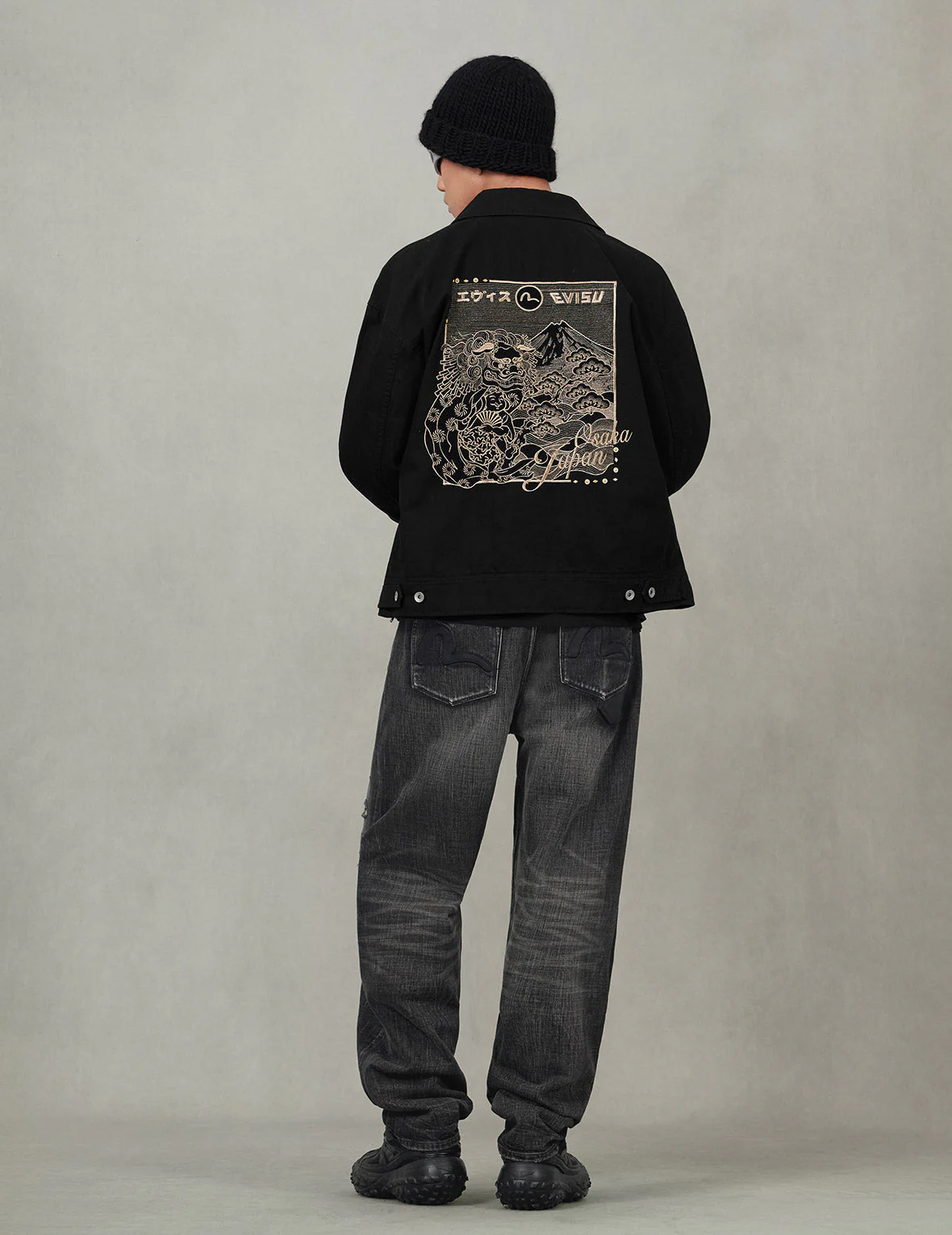 Lion Dance and Mountain Embroidery Regular Fit Worker Jacket - Image 6